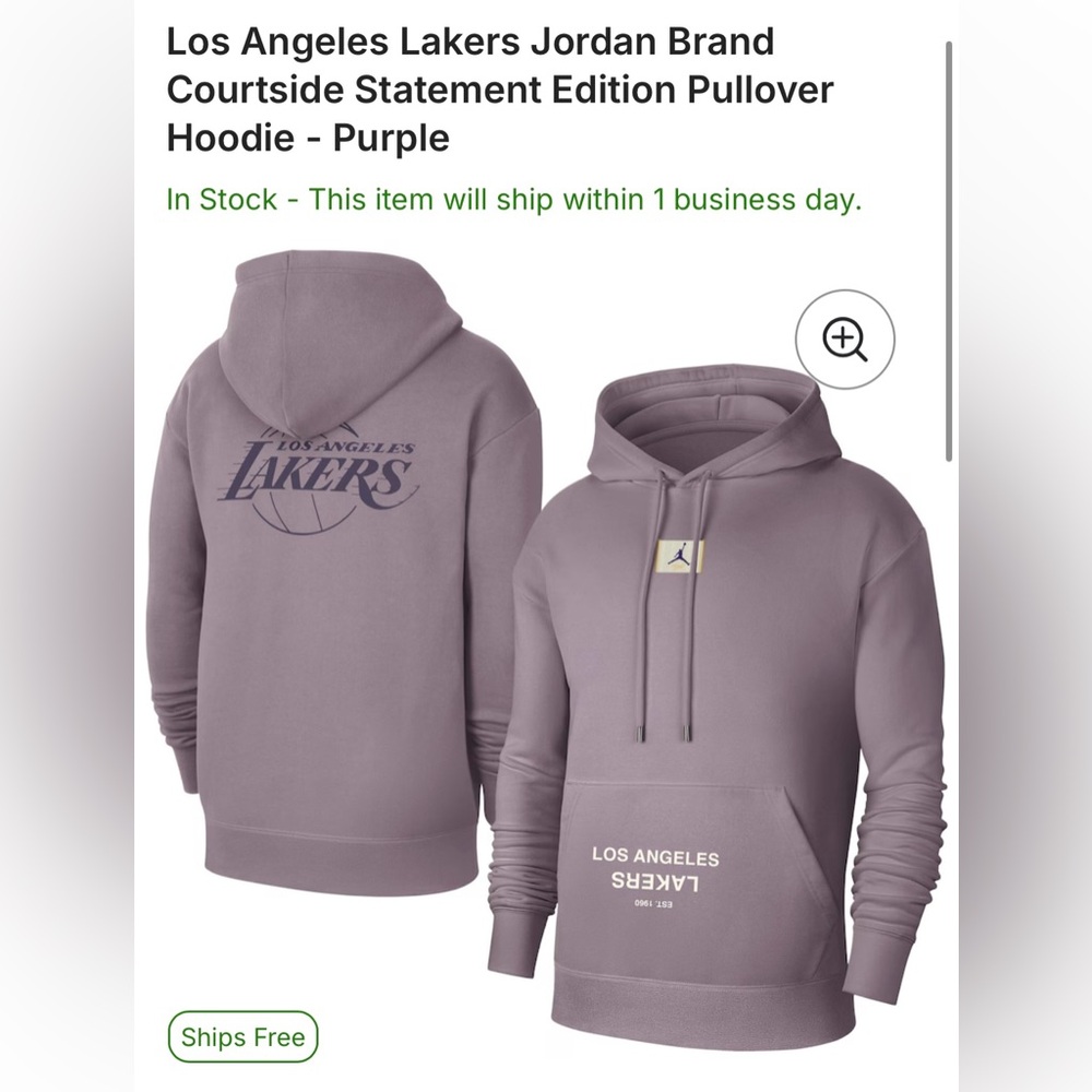 Jordan Lakers Courtside Statement Edition Youth Hoodie